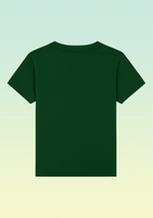 Back view of a bottle green baby t-shirt.